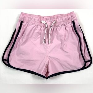 CREWCUTS Girls’ Pink Black Dolphin Hem Sporty Shorts 6 Athletic Comfy Athleisure